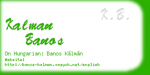 kalman banos business card