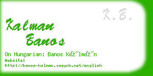 kalman banos business card